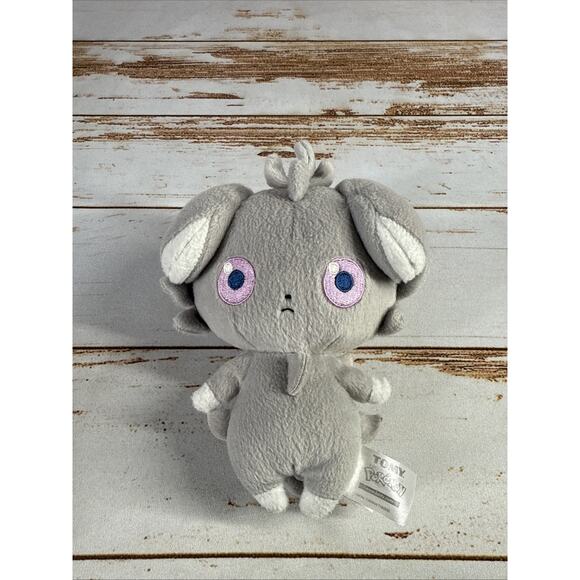 2016 Game Freak Tomy Nintendo Pokemon Espurr 7" Plush Gray Purple Eye USED RARE - Picture 1 of 2